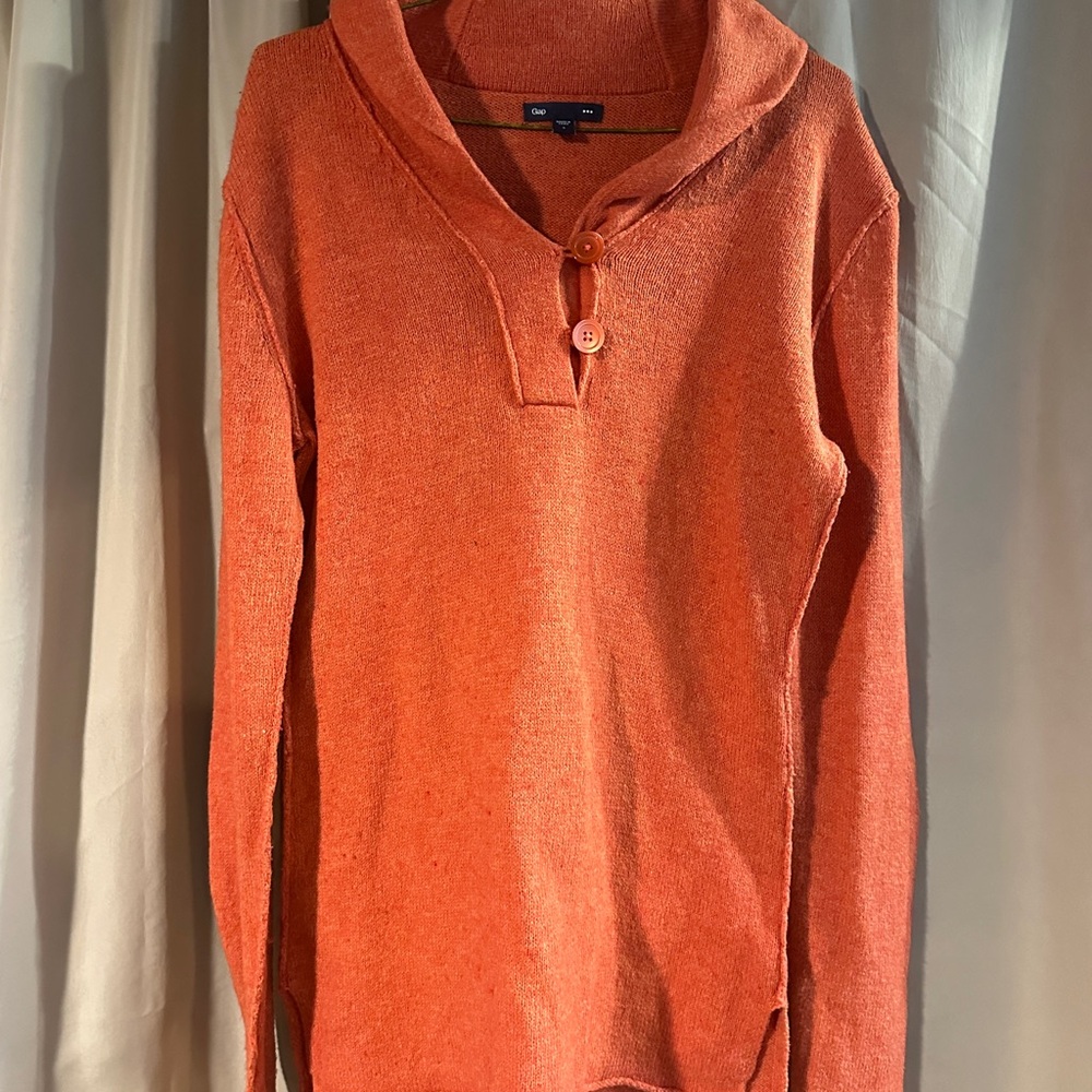GAP Women's Orange Cowl Neck Sweater